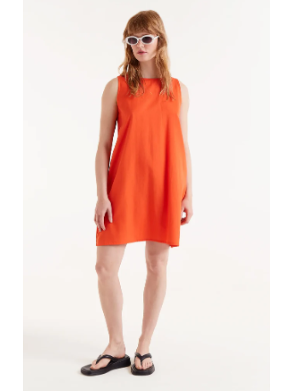 Vestido corto algodón naranja