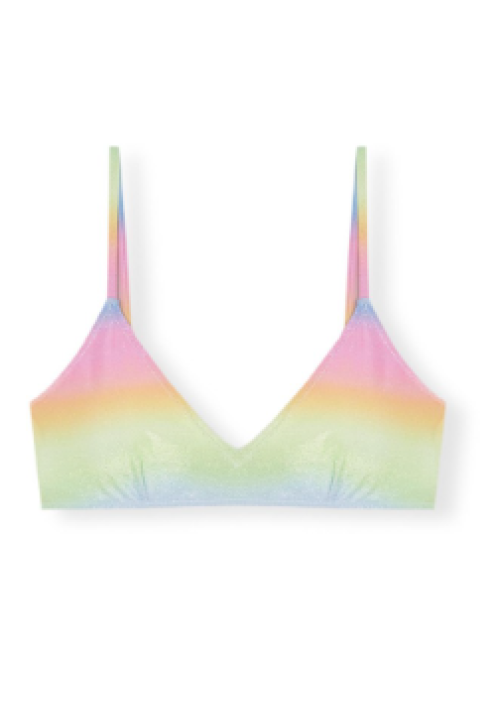 Top de Bikini Multicolor con Escote en 'V'