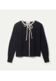 Cardigan de punto lazada negro