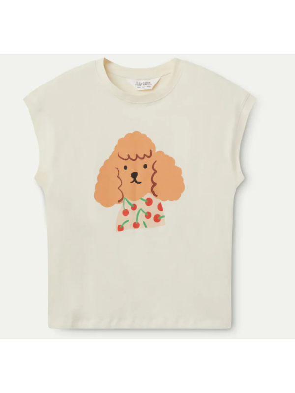 Camiseta con print de perro cerezas