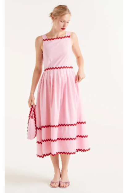 Vestido midi picunela rosa