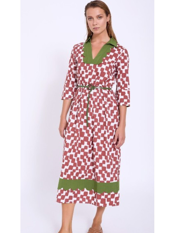 Vestido largo cuadrados