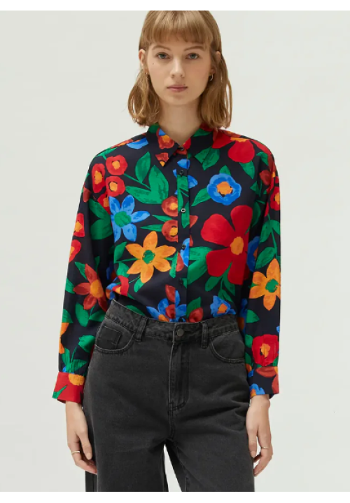 Camisa estampado floral multicolor