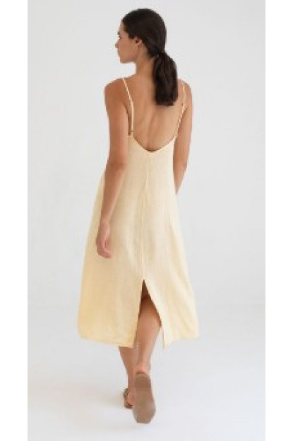Vestido lino Wakaya amarillo