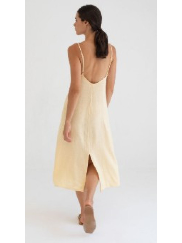 Vestido lino Wakaya amarillo