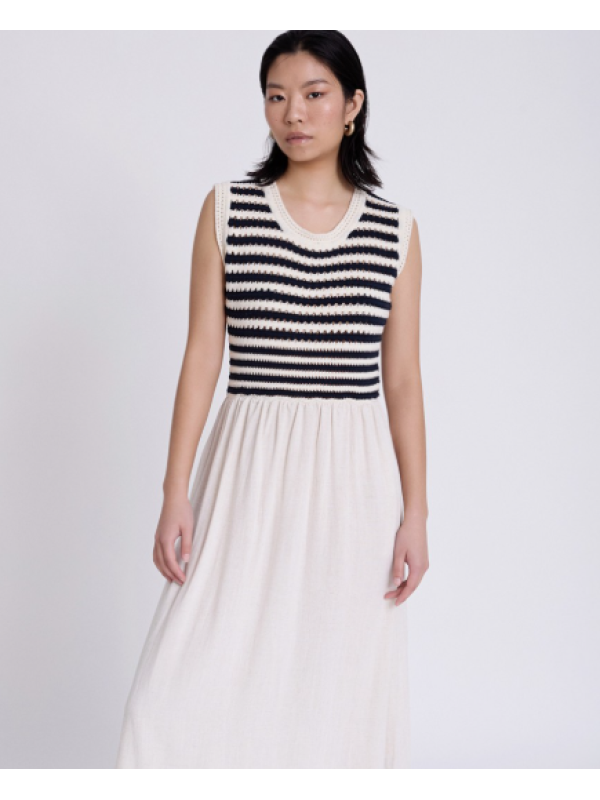 Vestido bimateria marinero