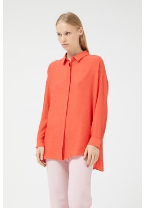 Camisa fluida oversize naranja