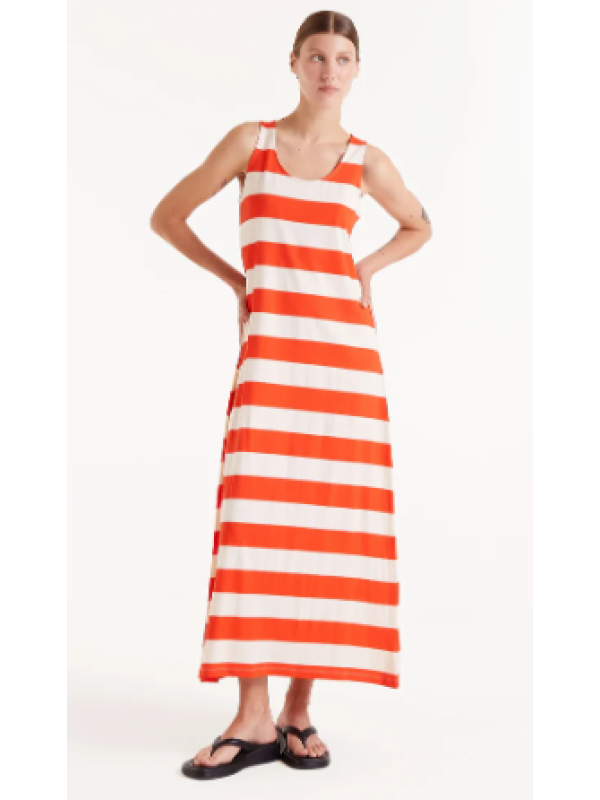 Vestido largo rayas rojas