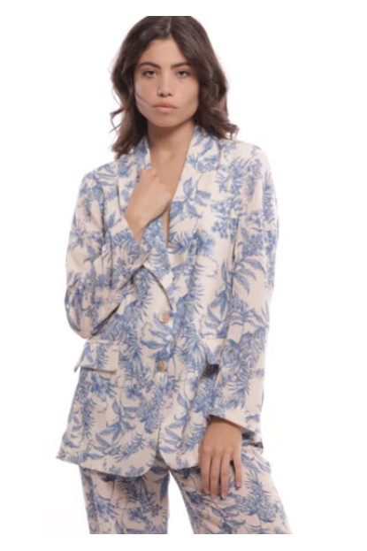 Chaqueta estampada azul