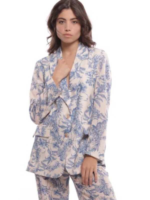 Chaqueta estampada azul