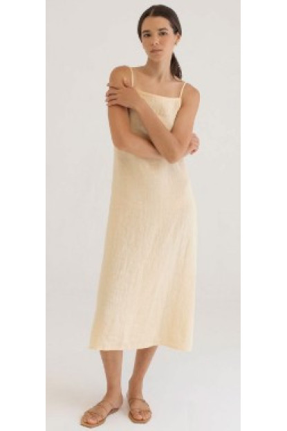 Vestido lino Wakaya amarillo