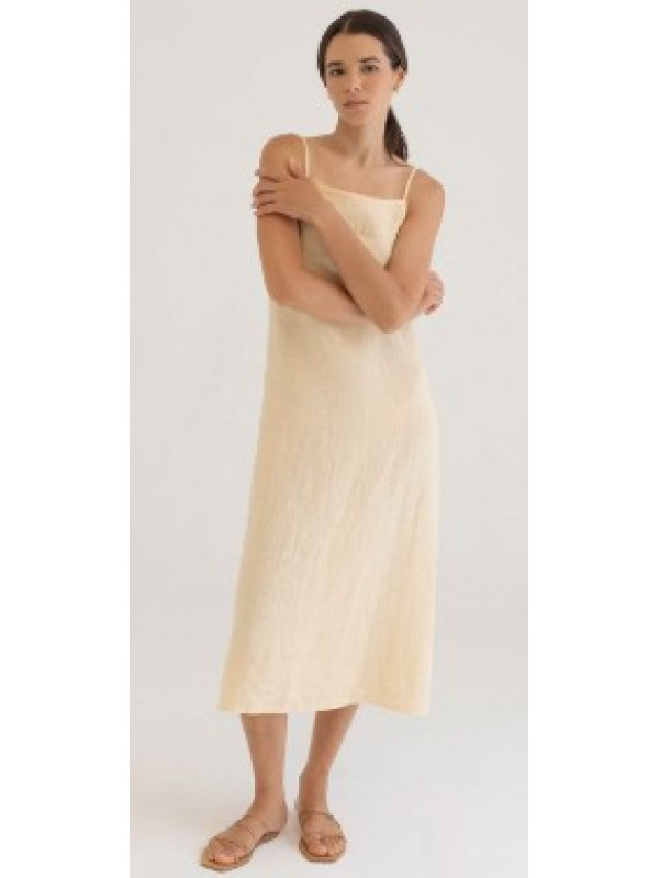 Vestido lino Wakaya amarillo