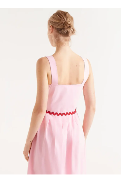 Vestido midi picunela rosa