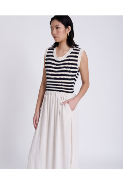 Vestido bimateria marinero