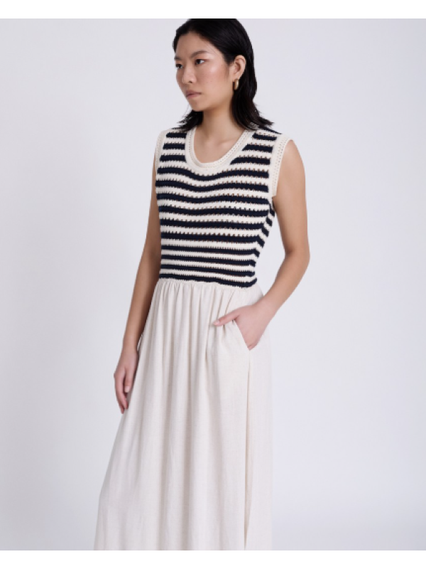 Vestido bimateria marinero