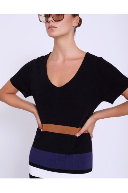 Vestido punto color block