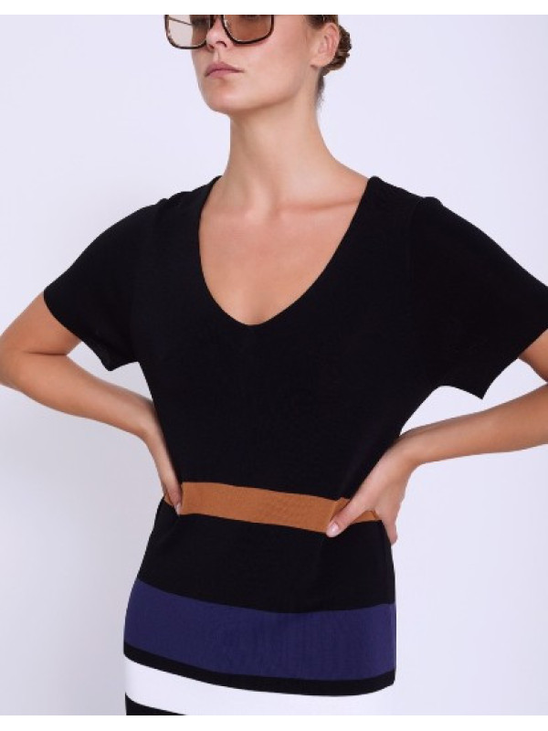 Vestido punto color block