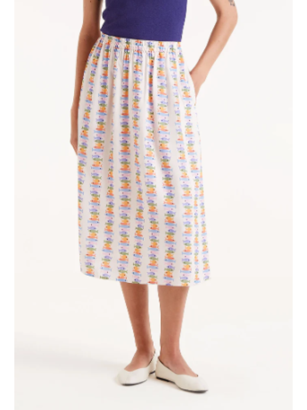 Falda midi LENZING™ ECOVERO™ con estampado Marina