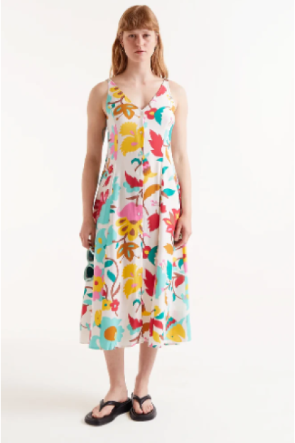 Vestido midi estampado floral Nenufar