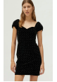 Vestido corto de  terciopelo negro