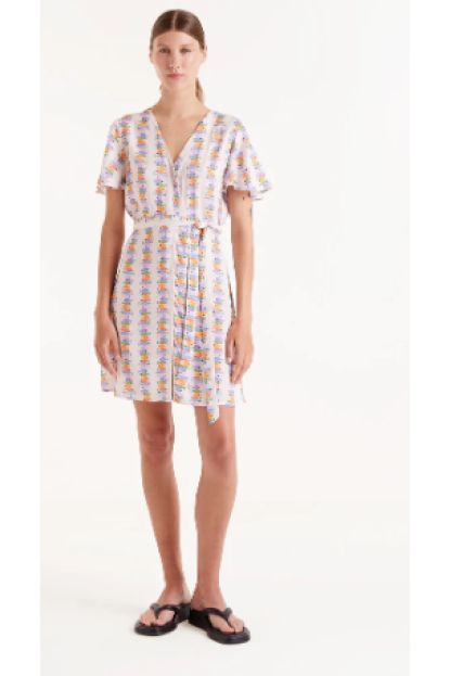 Vestido corto LENZING™ ECOVERO™ con estampado Marina
