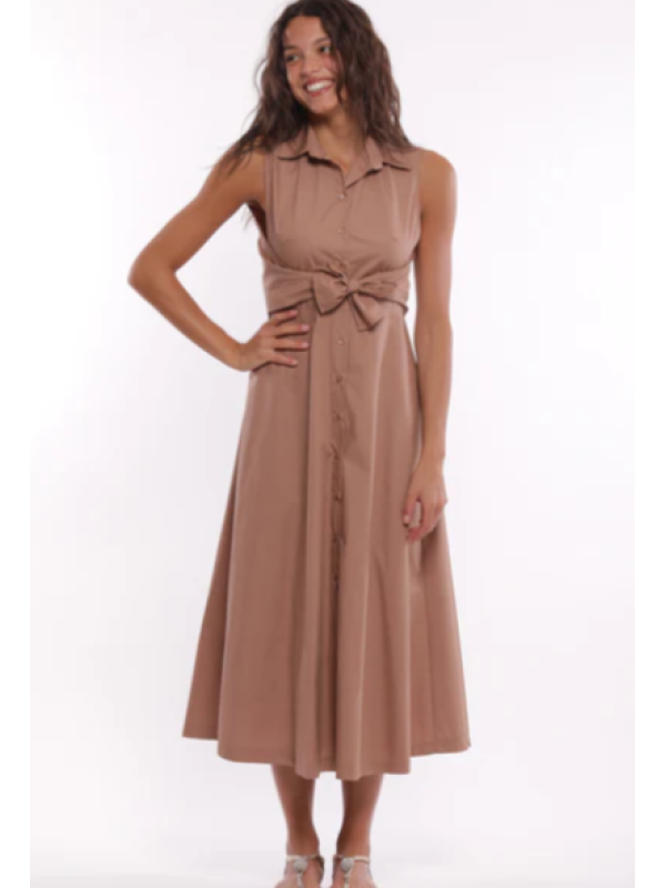 Vestido caramelo camisero