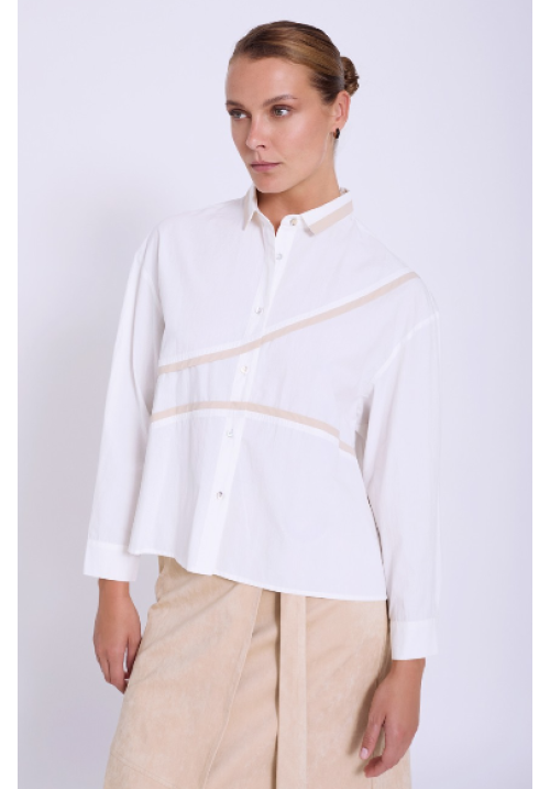 Camisa popelín detalle piping