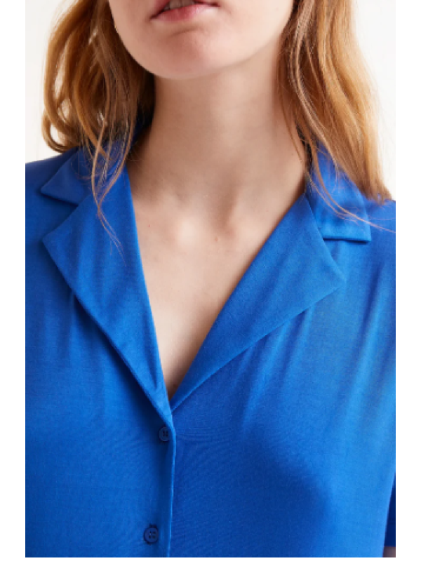 Camisa en bambú azul
