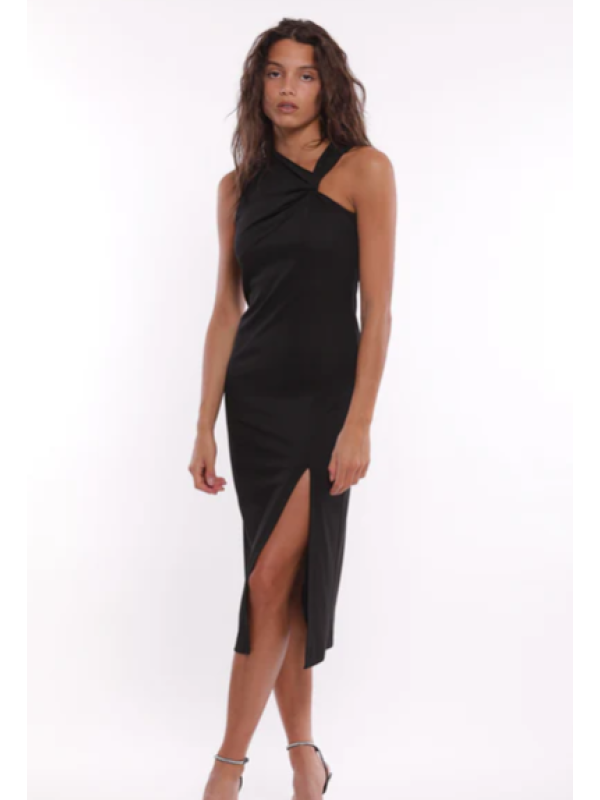 VESTIDO LARGO CON NUDO EN EL HOMBRO