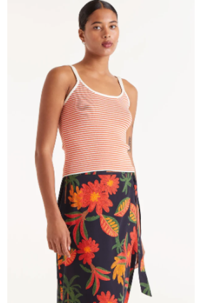 Top tirantes rayas naranjas