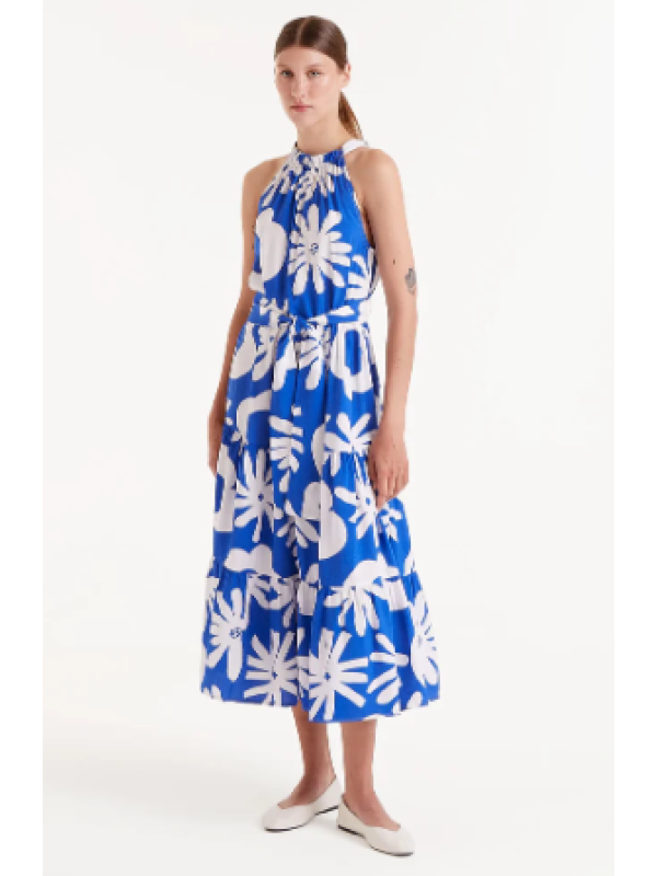 Vestido midi estampado floral Bluet Blue