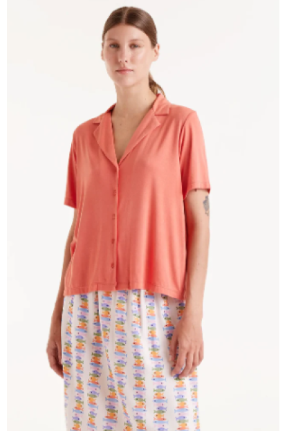 Camisa en bambú naranja