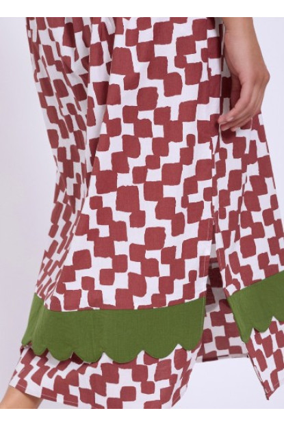 Vestido largo cuadrados