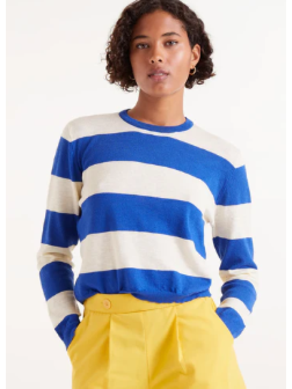 Jersey punto fino rayas azules