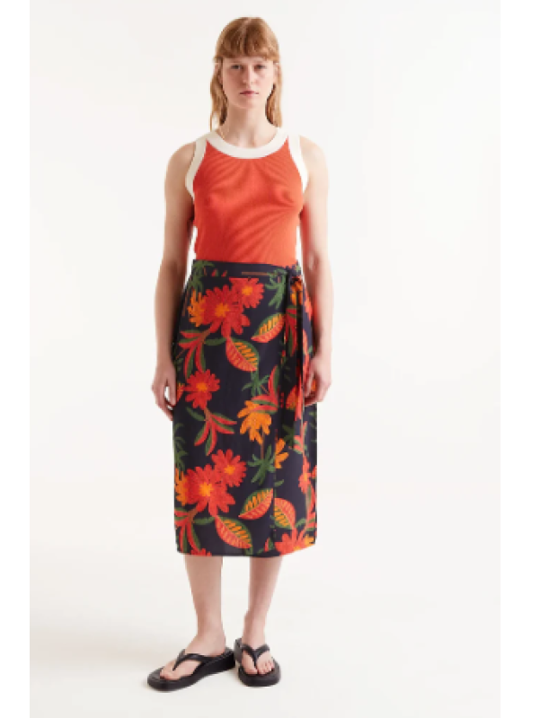 Falda midi estampado floral Famara