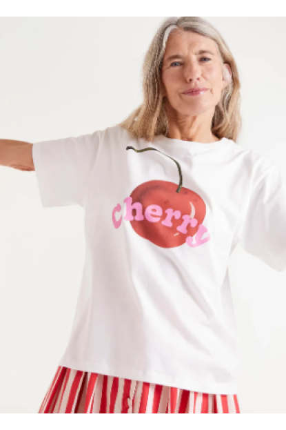 Camiseta con print de cereza