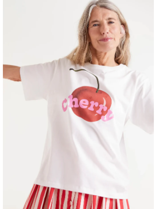 Camiseta con print de cereza