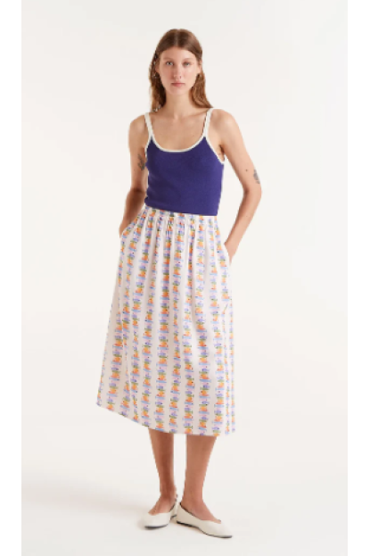 Falda midi LENZING™ ECOVERO™ con estampado Marina
