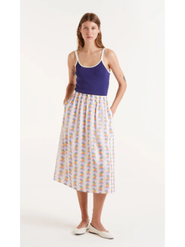 Falda midi LENZING™ ECOVERO™ con estampado Marina