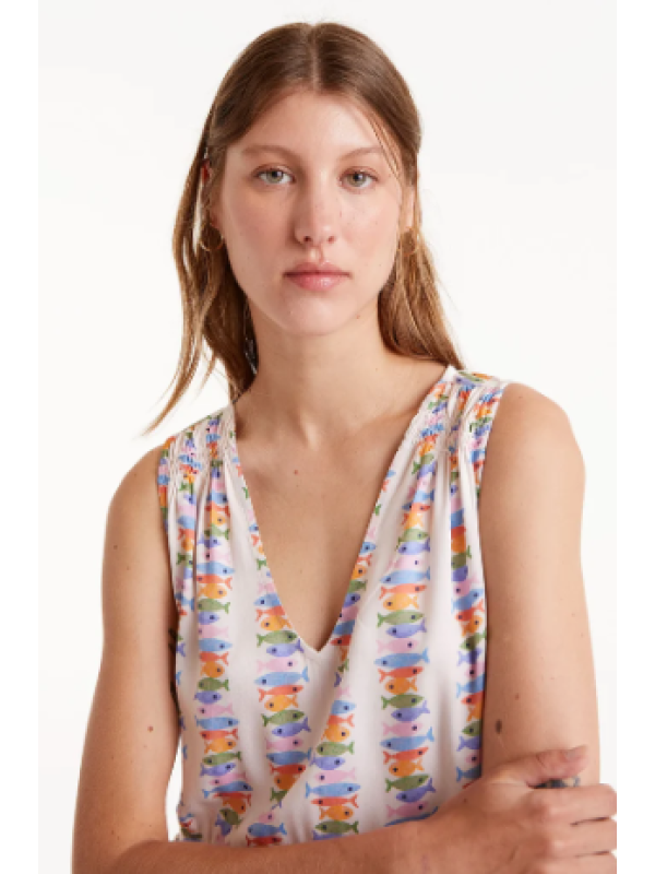 ECOVERO™ con estampado Marina