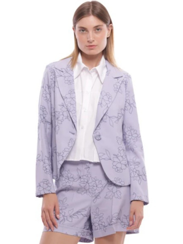Chaqueta corta con flor bordada