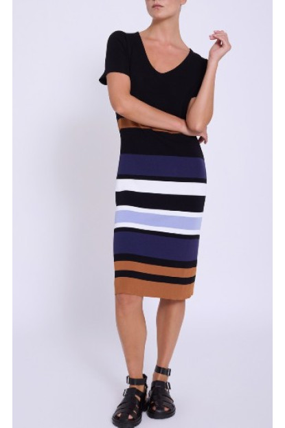 Vestido punto color block