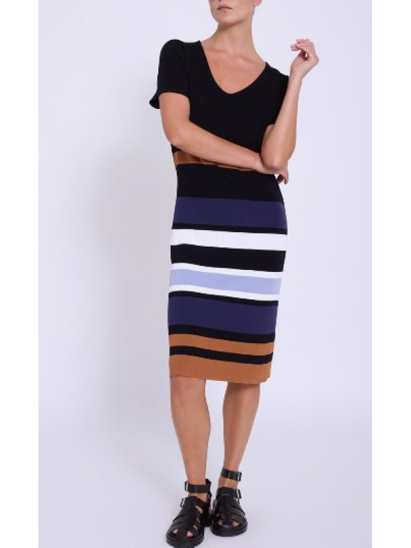 Vestido punto color block