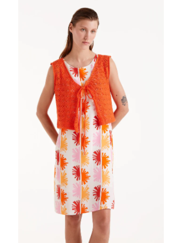 Top crochet lazada naranja