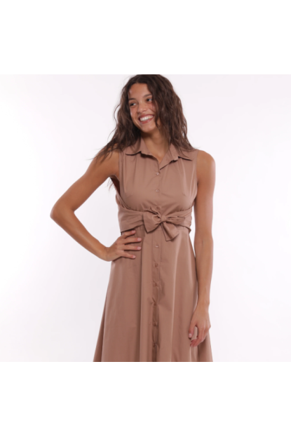 Vestido caramelo camisero