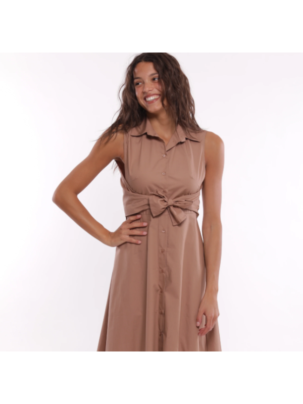 Vestido caramelo camisero