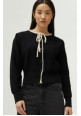 Cardigan de punto lazada negro