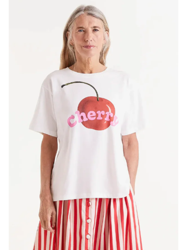 Camiseta con print de cereza