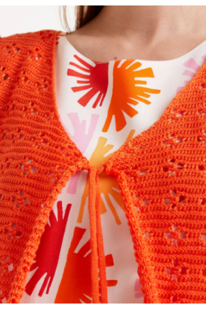 Top crochet lazada naranja