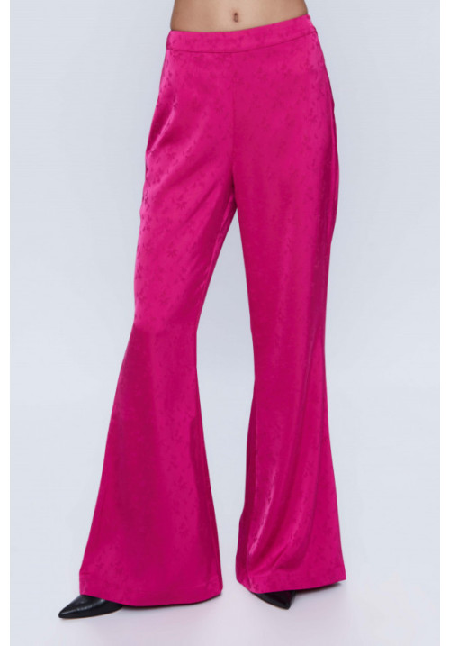 Pantalón De Traje Fluido En Jacquard Rosa